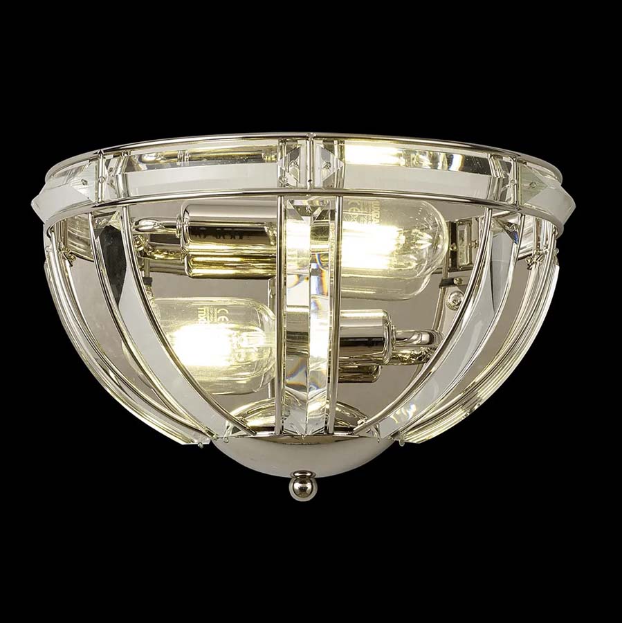 Halo Lighting Charlotte Wall Light Polished Nickel 2 Light E14