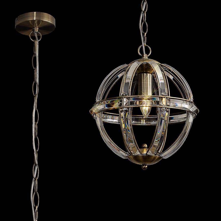 Halo Lighting Charlotte Small Round Pendant Polished Nickel 31cm 1 Light E27