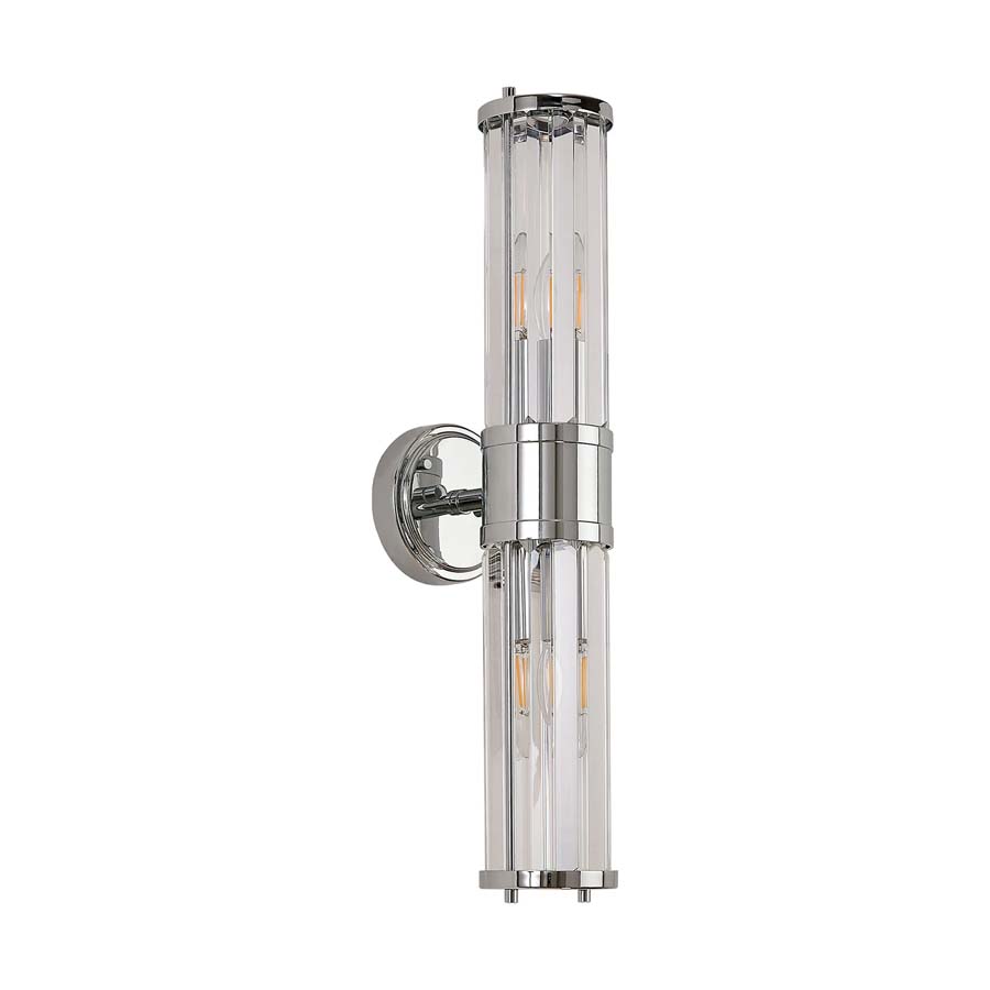 Halo Lighting 2 Light Crystal Wall Light  Up & Down Polished Chrome Clear Crystal