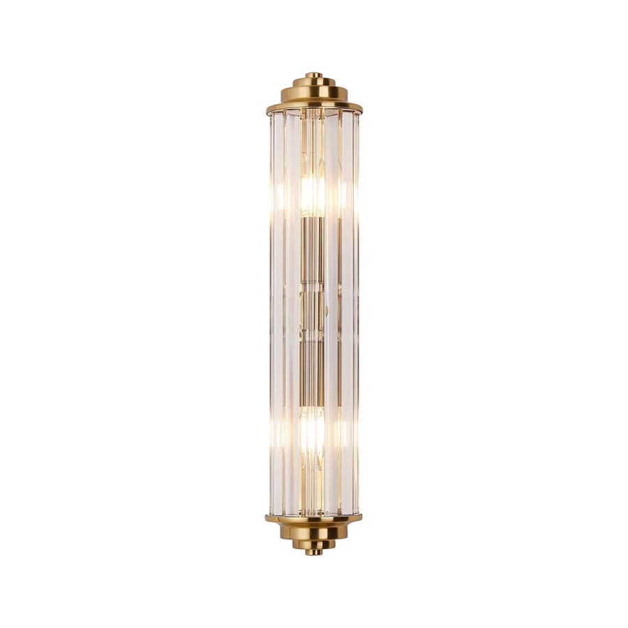 Halo Lighting Kolmar 2 Light Crystal Wall Light / Gold /Clear Crystal