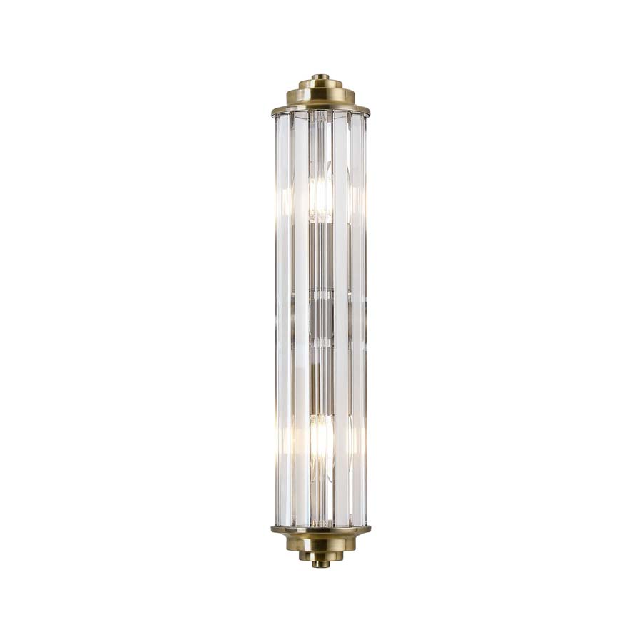 Halo Lighting Kolmar 2 Light Crystal Wall Light  / Antique Brass Clear Crystal