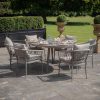 Maze - Monaco Rope Weave 6 Seat Oval Dining Set with Lazy Susan - Cool Linen - Image 3