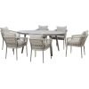 Maze - Monaco Rope Weave 6 Seat Oval Dining Set with Lazy Susan - Cool Linen - Image 11