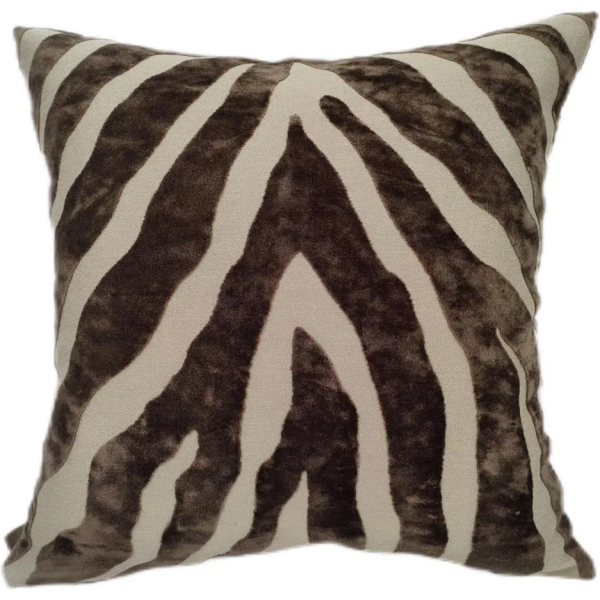 Malini Paul Moneypenny Zebedeedodah Choc Cushion 43x 43 cm