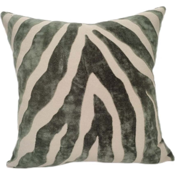 Malini Paul Moneypenny Zebedeedodah Sage Cushion 43 x 43cm - Image 3