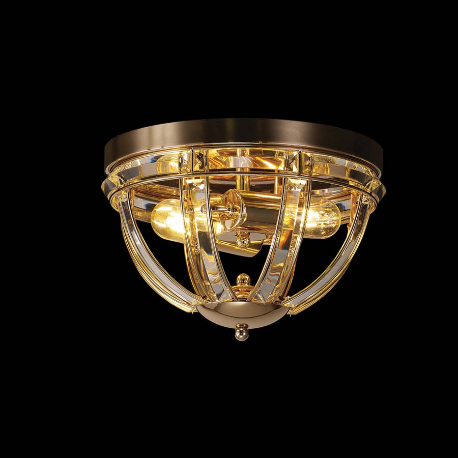 Halo Lighting Charlotte Round Flush French Gold 31cm 2 Light E27