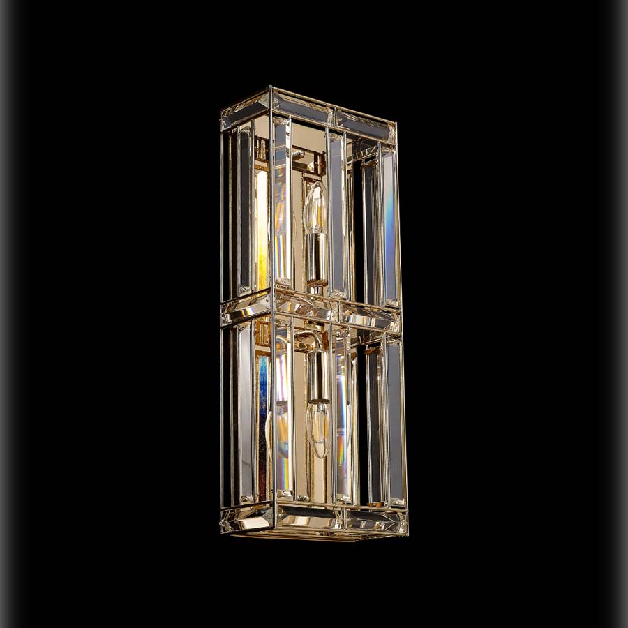 Halo Lighting Charlotte Rectangular Wall Light French Gold 2 Light E14