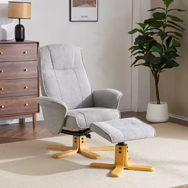 Global Furniture Alliance Missouri Swivel Recliner & Footstool - Available in 3 Colours