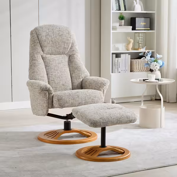 Global Furniture Alliance Aruba Swivel Recliner & Footstool - Available in 3 Colours