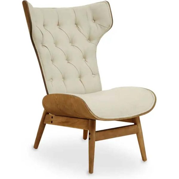 Fifty Five Avenue Vinsi Beige Chair With Winged Back