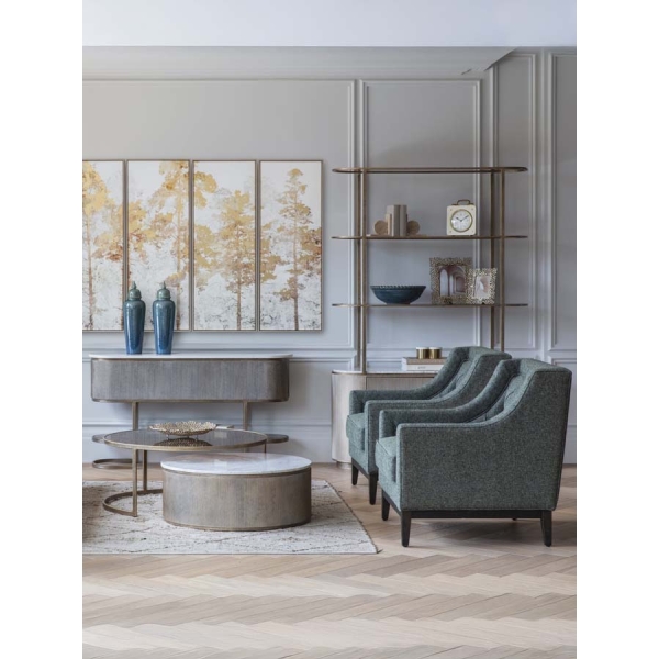 Libra Interiors Belvedere Aged Gold Shelving Unit With Storage - Image 6