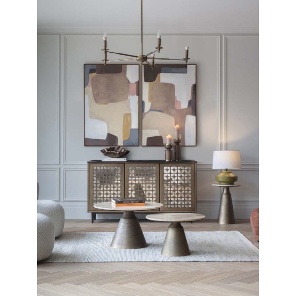 Libra Interiors Amalfi Wooden Pillar Holder 23cm - Image 7