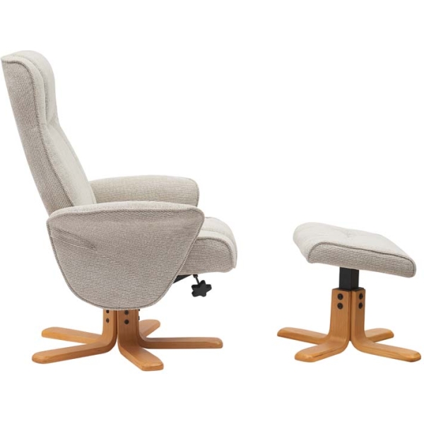 Global Furniture Alliance The Missouri Swivel Recliner & Footstool - Marzipan Fabric - Image 20