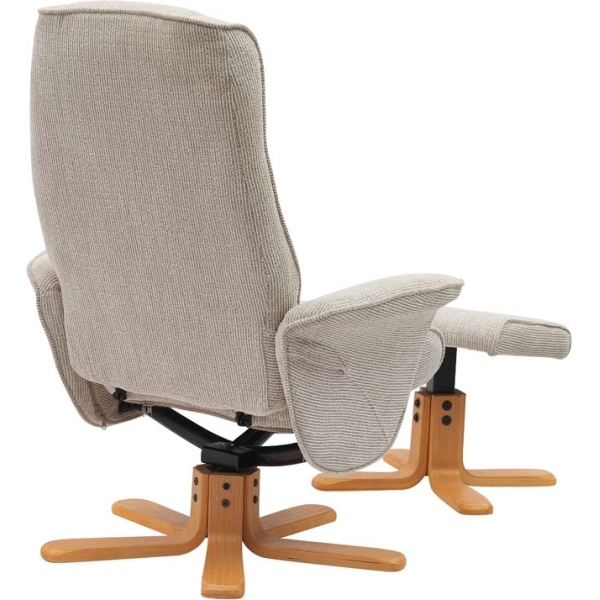 Global Furniture Alliance The Missouri Swivel Recliner & Footstool - Marzipan Fabric - Image 21