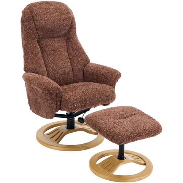 Global Furniture Alliance The Aruba Swivel Recliner & Footstool  - Copperblush Fabric - Image 27