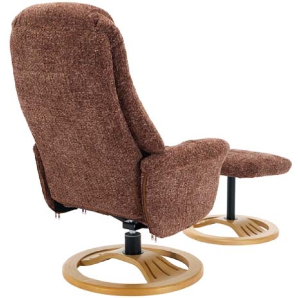 Global Furniture Alliance The Aruba Swivel Recliner & Footstool  - Copperblush Fabric - Image 15