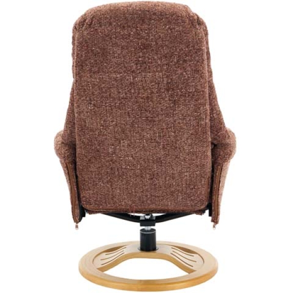 Global Furniture Alliance The Aruba Swivel Recliner & Footstool  - Copperblush Fabric - Image 16