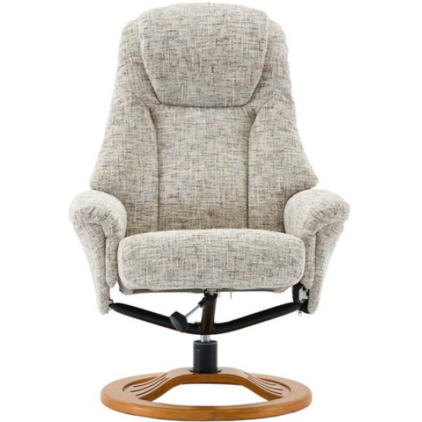 Global Furniture Alliance The Aruba Swivel Recline & Footstool - Frost Fabric - Image 13