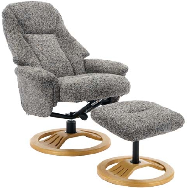 Global Furniture Alliance The Aruba Swivel Recliner & Footstool - Muscari Fabric - Image 15
