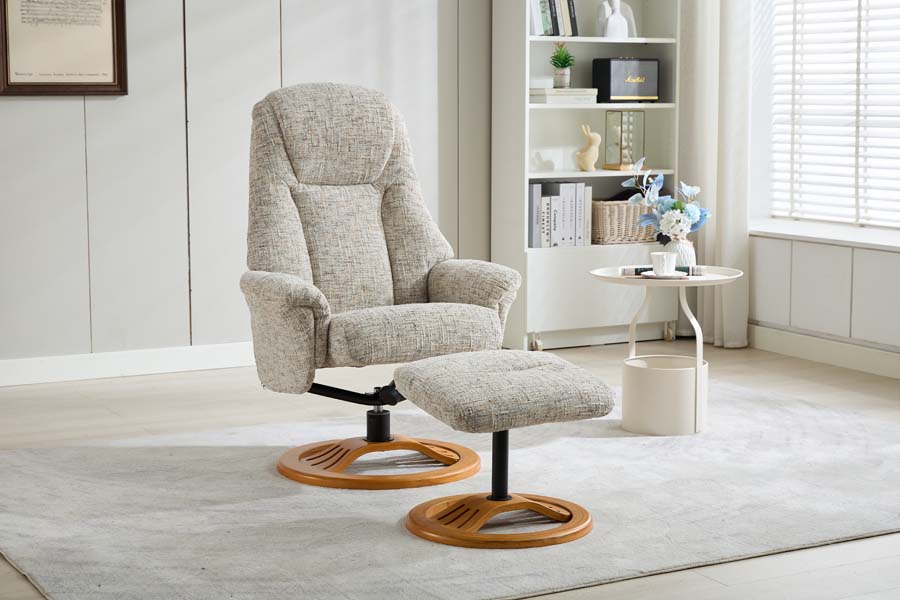 Global Furniture Alliance Aruba Swivel Recliner & Footstool - Available in 3 Colours