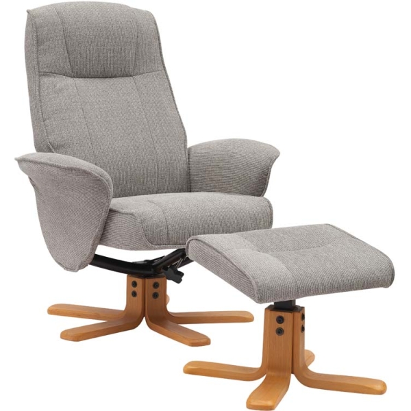 Global Furniture Alliance Missouri Swivel Recliner & Footstool - Lunar Fabric - Image 19