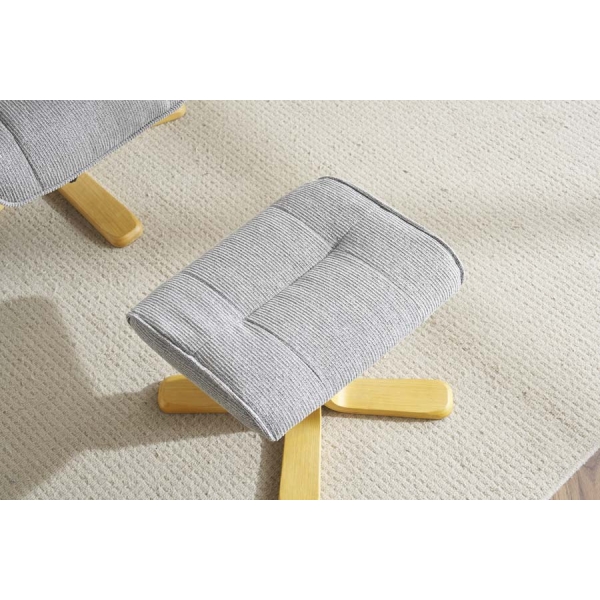 Global Furniture Alliance Missouri Swivel Recliner & Footstool - Lunar Fabric - Image 14