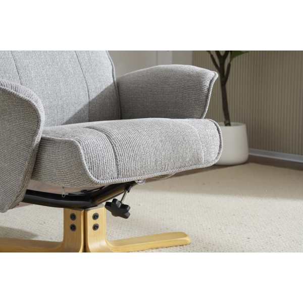 Global Furniture Alliance Missouri Swivel Recliner & Footstool - Lunar Fabric - Image 16