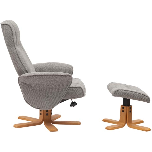Global Furniture Alliance Missouri Swivel Recliner & Footstool - Lunar Fabric - Image 20