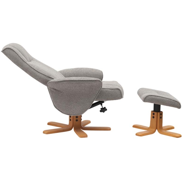 Global Furniture Alliance Missouri Swivel Recliner & Footstool - Lunar Fabric - Image 21
