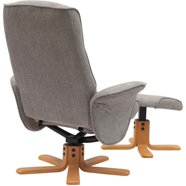 Global Furniture Alliance Missouri Swivel Recliner & Footstool - Lunar Fabric - Image 22