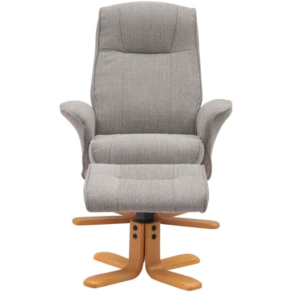 Global Furniture Alliance Missouri Swivel Recliner & Footstool - Lunar Fabric - Image 24