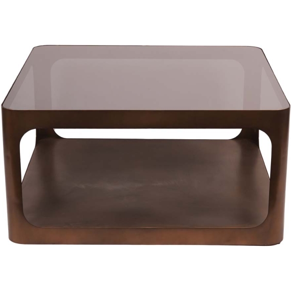 Libra Interiors Thorpe Metal and Glass Square Coffee Table - Image 4