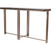 Libra Interiors Dalston Black Sandblasted Wood and Champagne Frame Console Table - Image 3