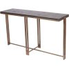 Libra Interiors Dalston Black Sandblasted Wood and Champagne Frame Console Table