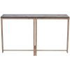 Libra Interiors Dalston Black Sandblasted Wood and Champagne Frame Console Table - Image 4