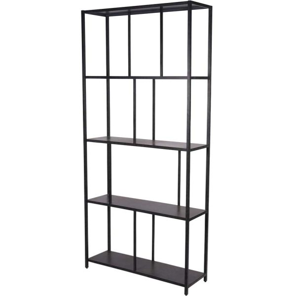 Libra Interiors Brooks Tall Metal Shelving Unit Mottled Black
