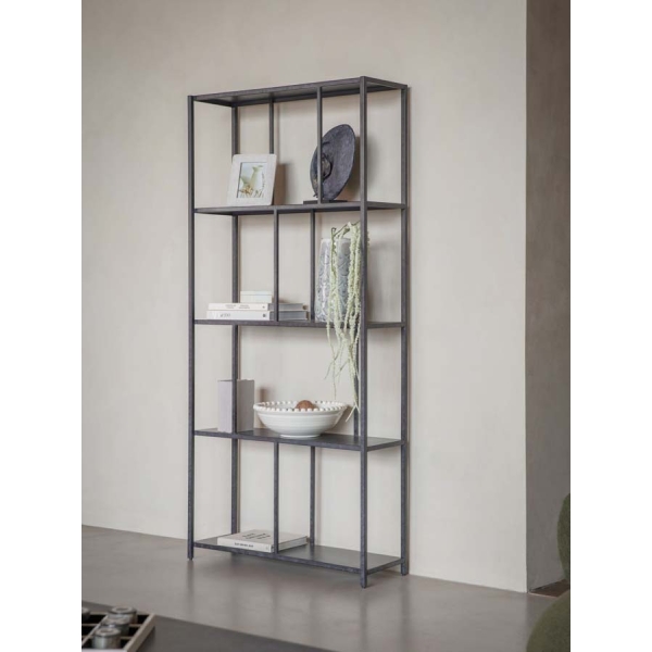 Libra Interiors Brooks Tall Metal Shelving Unit Mottled Black - Image 6