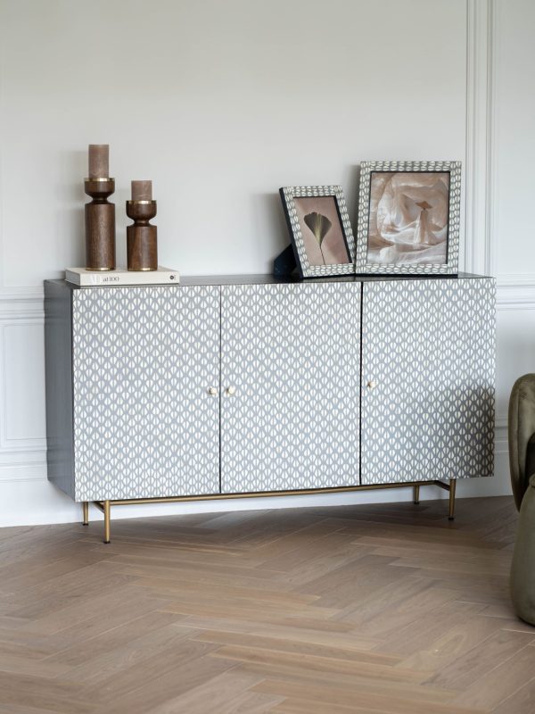 Libra Interiors Burgess Bone Inlay 3 Door Buffet Sideboard - Image 7