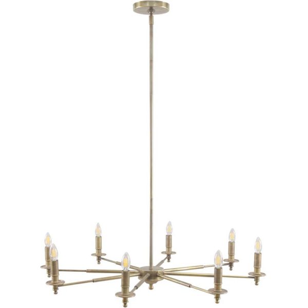 Libra Interiors Blythe 8 Light Brass Chandelier