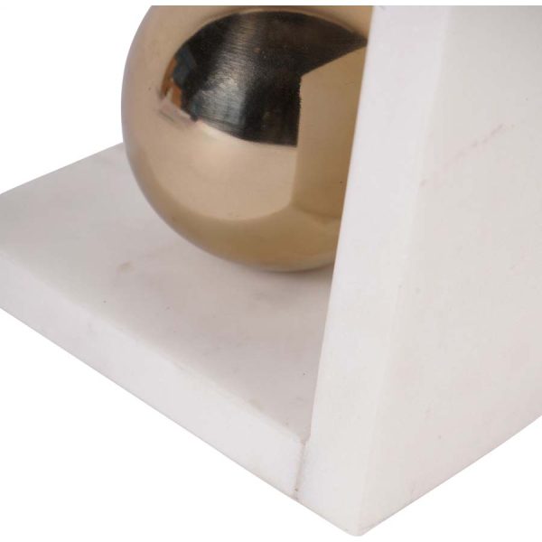 Libra Interiors Genoa White Marble Bookends - Image 5