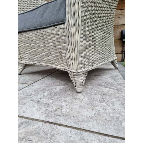Signature Weave Meghan High Back 3 Piece lounge Set With a Table Cream Grey - Image 8