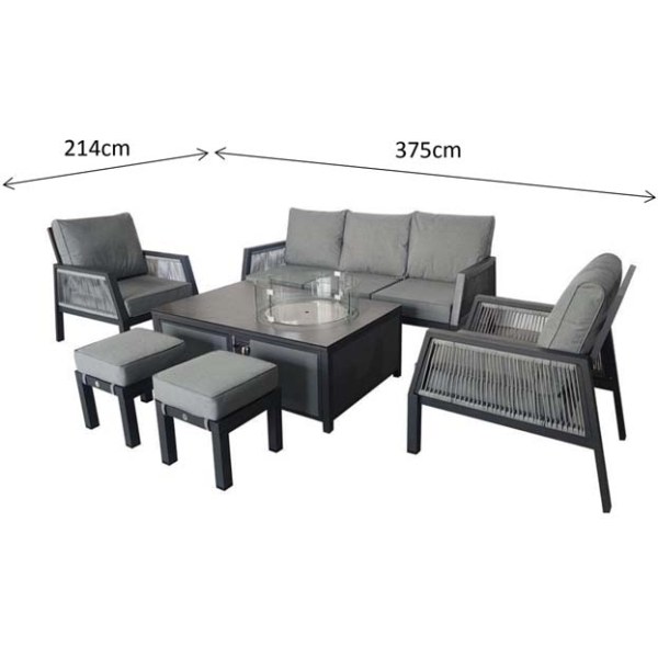 Signature Weave Bettina 3 Seat Sofa + 2 Armchairs & Gas fire Pit Table - Image 19