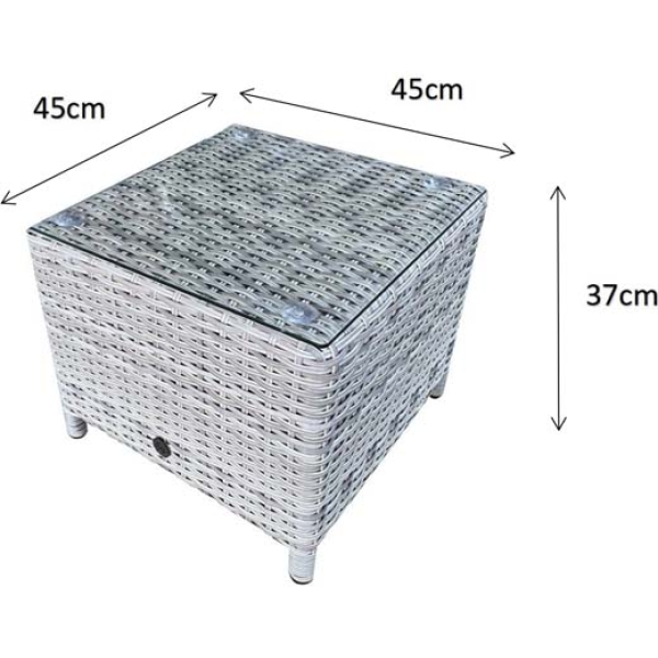 Signature Weave Meghan a Pair of Sunbed's With a Drinks Table Cream Grey - Image 26