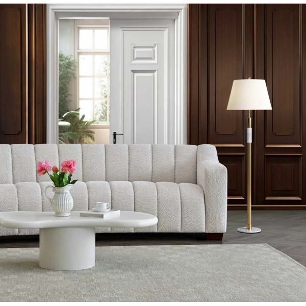 Willow Collection Aluxo Astoria 3 Seater Sofa in Oatmeal Boucle Fabric