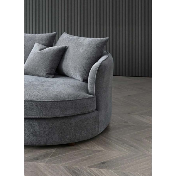 Willow Collection Aluxo Rubin Corner Chaise in Charcoal Boucle - Image 4