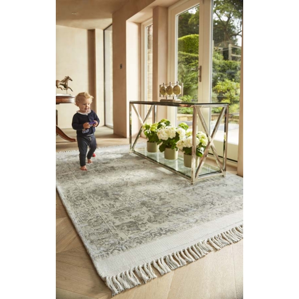 Rug Guru Vintage Fringe Mocha/Oyster - Available in 3 Sizes - Image 3