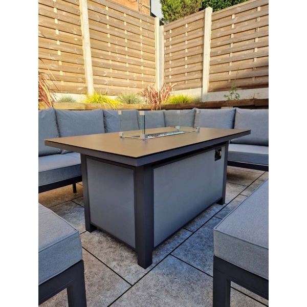 Signature Weave Bettina Corner Dining with Gas Fire Pit Grey - Image 10