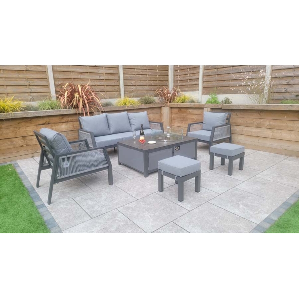Signature Weave Bettina 3 Seat Sofa + 2 Armchairs & Gas fire Pit Table - Image 8