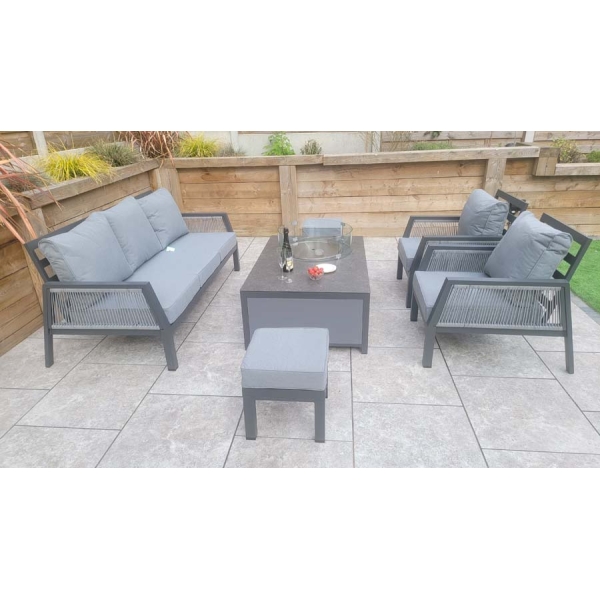 Signature Weave Bettina 3 Seat Sofa + 2 Armchairs & Gas fire Pit Table - Image 12