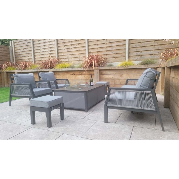 Signature Weave Bettina 3 Seat Sofa + 2 Armchairs & Gas fire Pit Table - Image 14